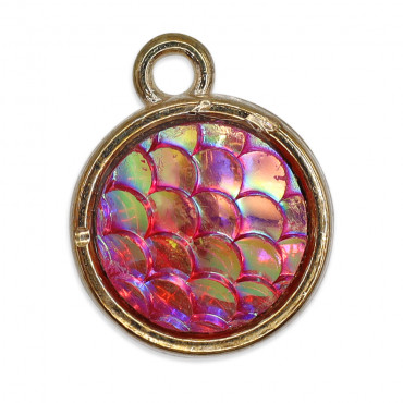 Pendentif Nemo Fuchsia Rond en Résine | Tessiland