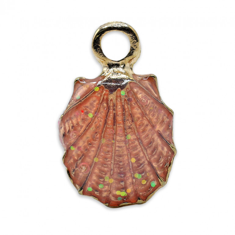 Shellux Old Rose, Shell enameled metal Pendant | Tessilan