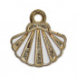 Shelly Blanc Or, Pendentif en métal émaillé Coquillage | Tessiland