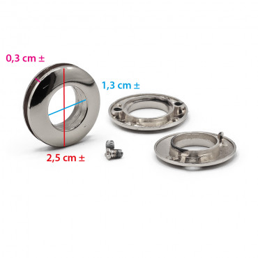 Grommets or Sails Silver with Screws, Ideal for Crochet Bags | Tessiland