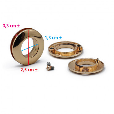Grommets or Sails Gold with Screws, Ideal for Crochet Bags | Tessiland