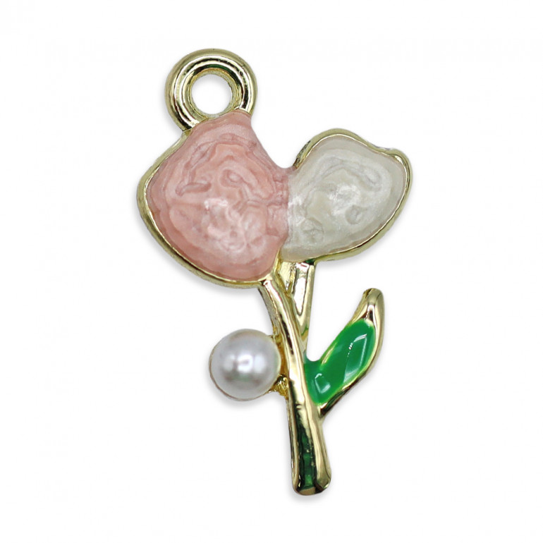 Flower Pearl, pendentif fleurs avec perle | Tessiland