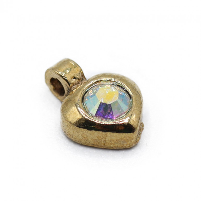 Dije Corazón Cristal Oro | Tessiland