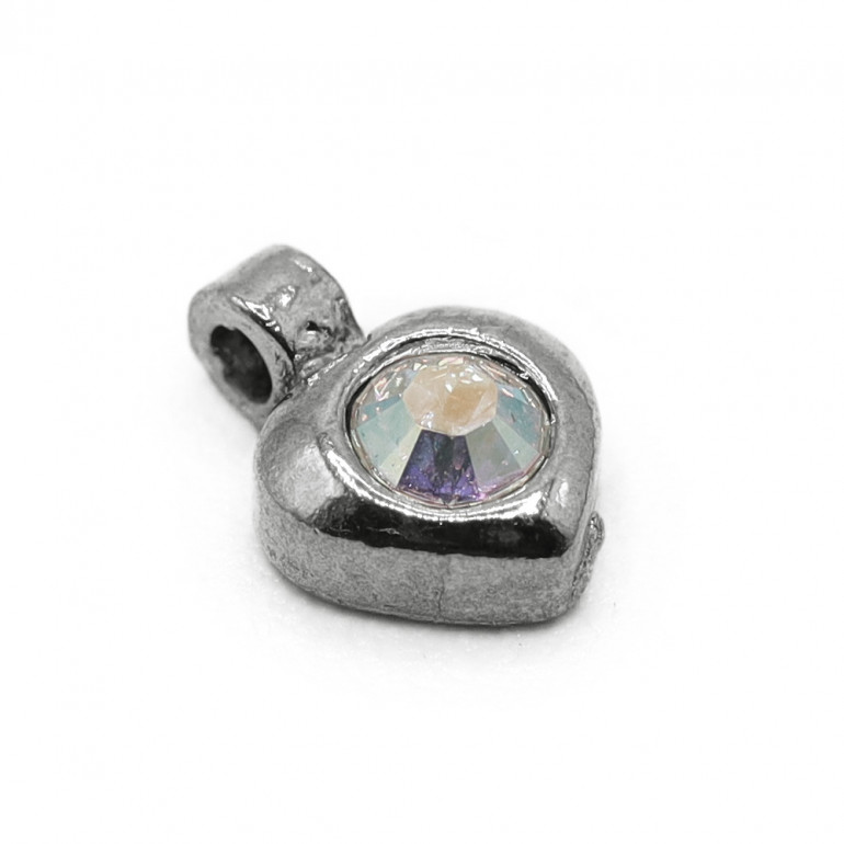 Pendentif Cœur Cristal Rhodium | Tessiland