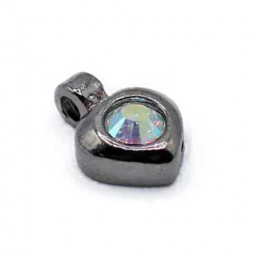 Ruthenium Crystal Heart Charm | Tessiland
