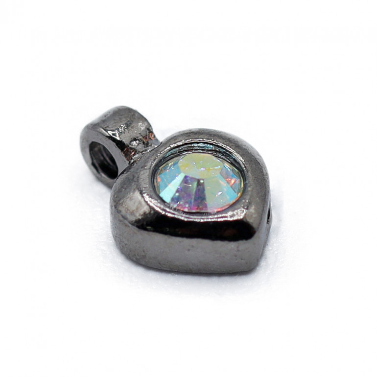 Ruthenium Crystal Heart Charm | Tessiland