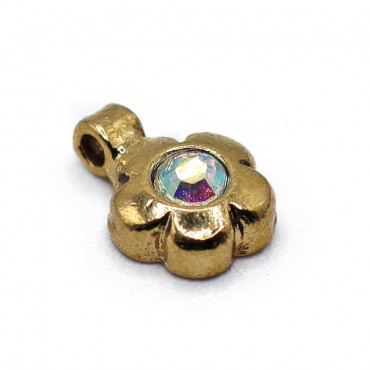 Pendentif Fleur Cristal Or | Tessiland