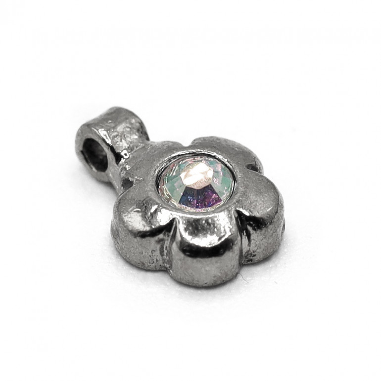 Pendentif Fleur Cristal Rhodium | Tessiland