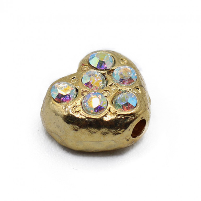 Gold Crystal Heart Pendant | Tessiland