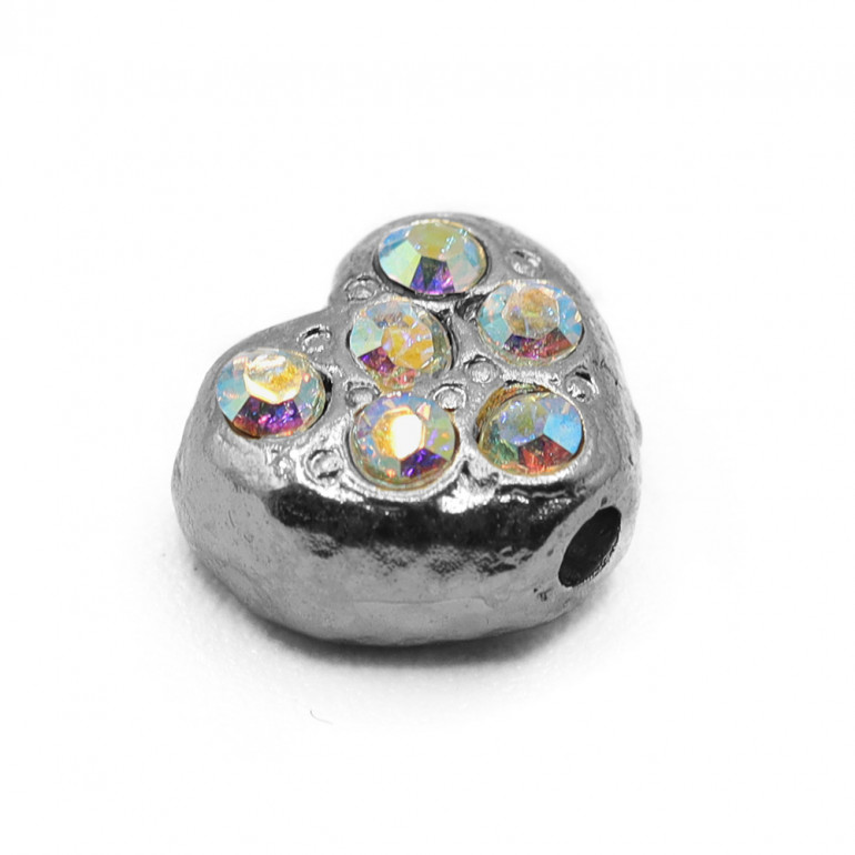 Breloque Cœur Cristal Rhodium | Tessiland