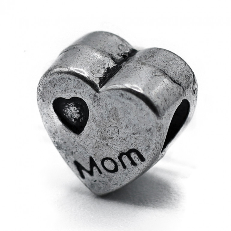 Charms Argento Cuore Mom