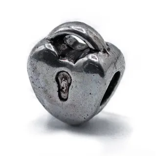 Charm Corazón Cerradura de Plata | Tessiland