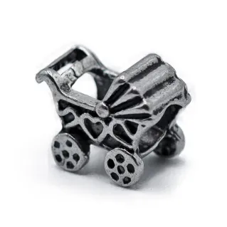 Charm de Carrito de Bebé de Plata | Tessiland