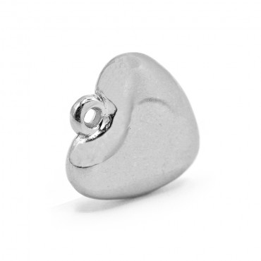 Colgante Corazón Abombado Plata, resina | Tessiland