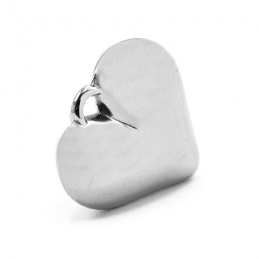 Colgante Corazón Elegante Plata Big, corazón dorado | Tessiland