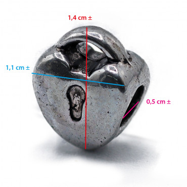 Charms Argento Lucchetto Cuore