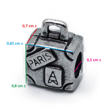 Charms Argento Valigia