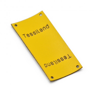 Plaques personnalisables Duble éco-cuir jaune