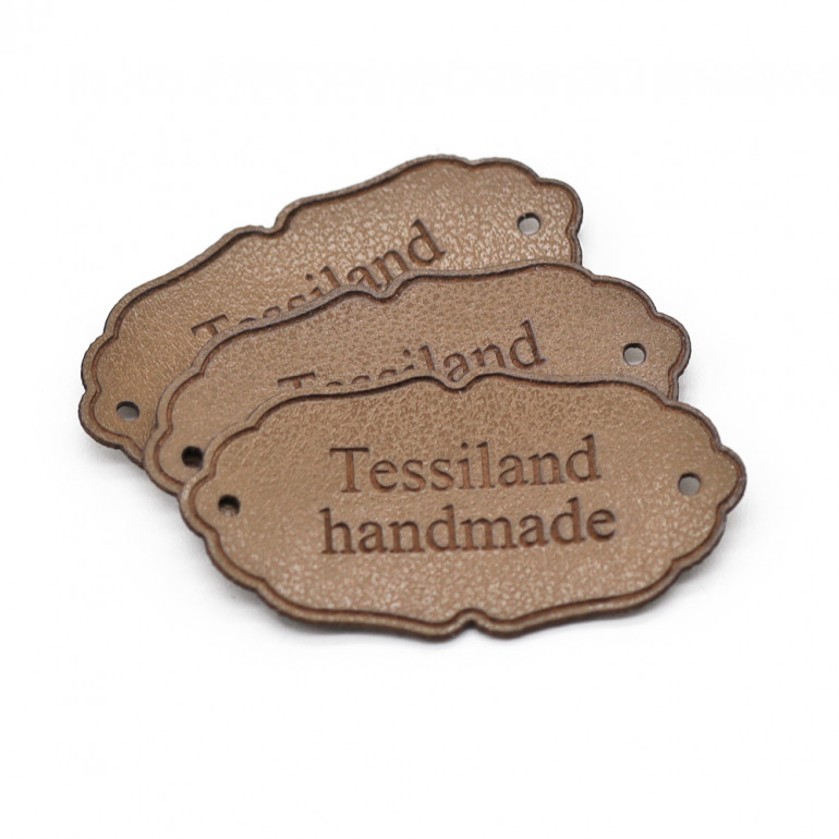 Etiquetas personalizadas Elegant polipiel cuero