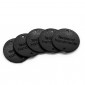 Custom tags circle 5 pcs Eco Leather Black