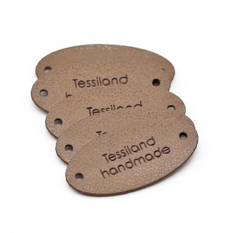 Custom Tags Oval 5 pcs Eco Leather Leather