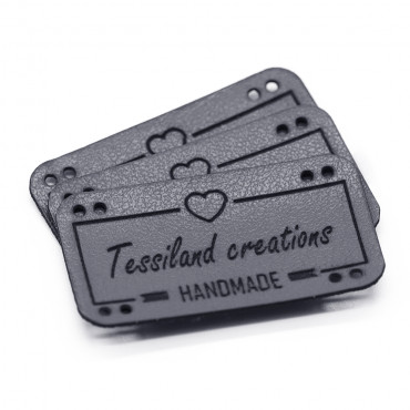 Targhette Personalizzabili Love ecopelle grigio