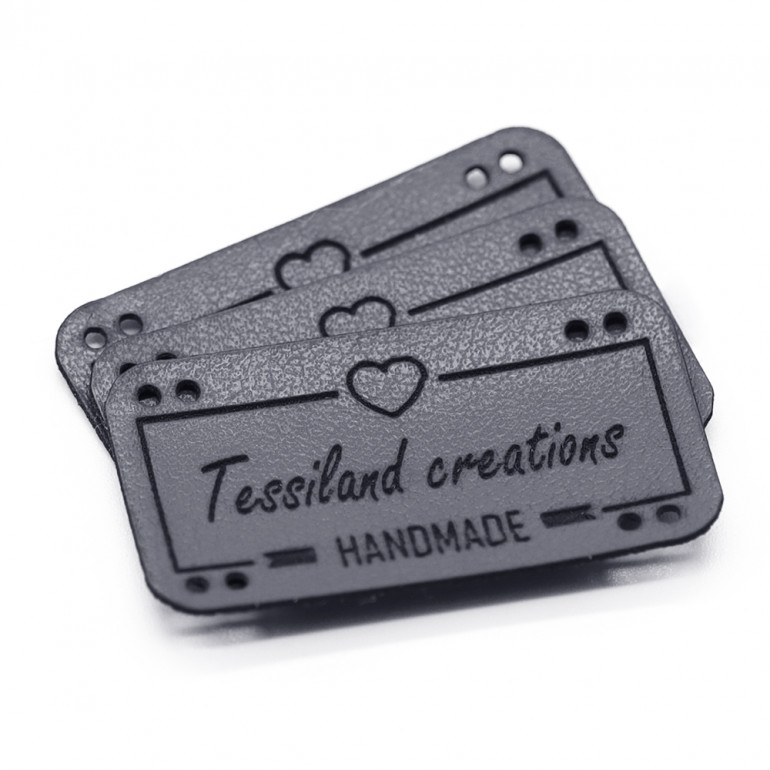 Targhette Personalizzabili Love ecopelle grigio