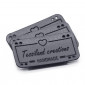 Etiquetas personalizadas Love polipiel gris