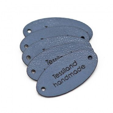 Custom Tags Oval 5 pcs Eco Leather Avio