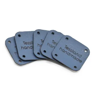 Customizable Square Eco-Leather Tags 5pcs Avio