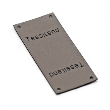 Custom tags Duble eco leather Dove Gray