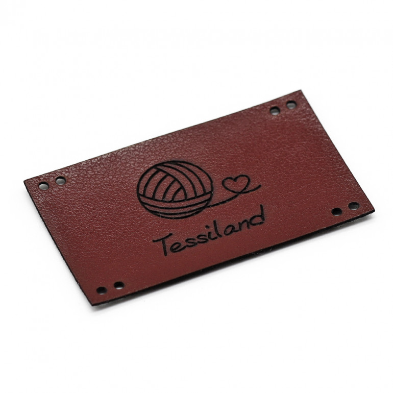 Custom Tags romantic maxy eco leather Burgundy