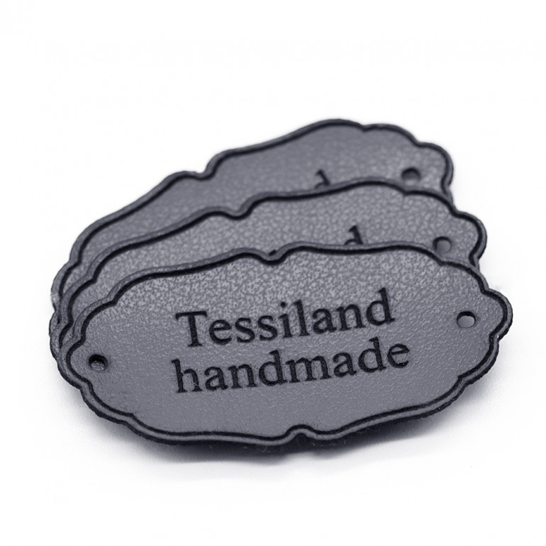 Etiquetas personalizadas Elegant polipiel gris