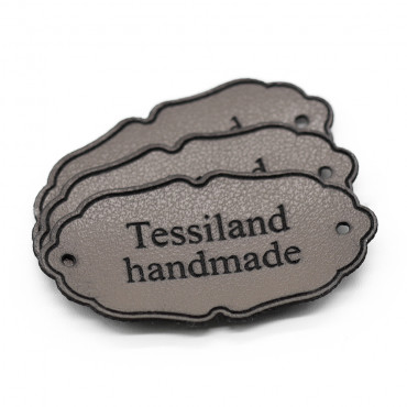 Custom tags Elegant eco leather Dove Gray