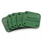 Custom tags square 5 pcs Eco Leather Green