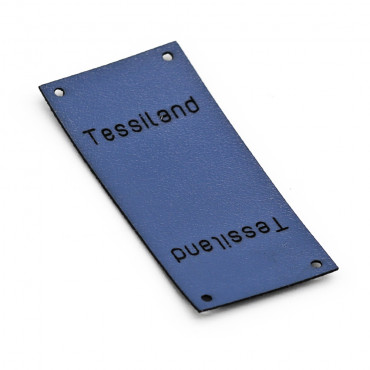 Etiquetas personalizadas Duble polipiel Azul oscuro