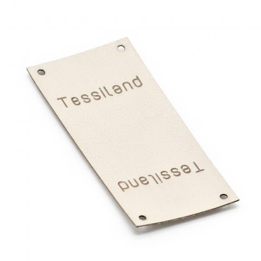 Custom tags Duble eco leather cream