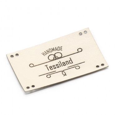 Custom Tags Handmade maxy eco leather cream