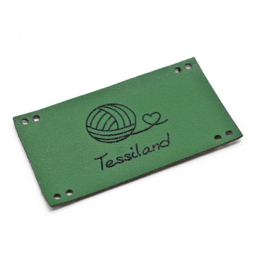 Custom Tags romantic maxy eco leather green