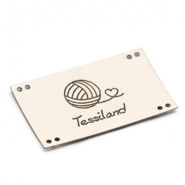 Plaques Personnalisables romantic maxy éco-cuir blanc crème