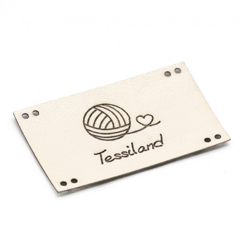 Custom Tags romantic maxy eco leather Cream