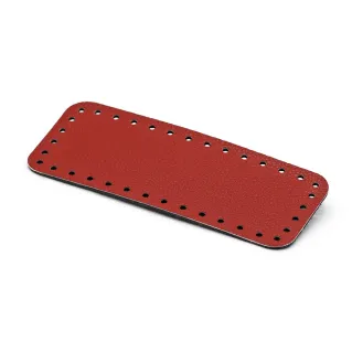 Square Bag Bottom 19X8 in Eco-Leather Color Match Made in Italy Rosso