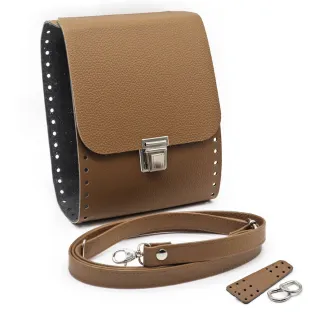 Pochette homme en similicuir avec bandoulière réglable Made in Italy Cuoio