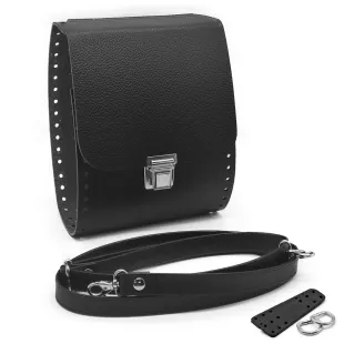 Bolso de hombre en ecopiel con correa ajustable Hecho en Italia Negro