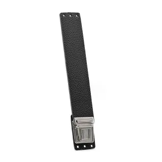 Breva Button Closure Color Match in Faux Leather Nero