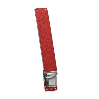 Fermeture à bouton Breva couleur assortie en simili cuir Rosso