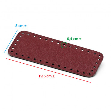 Fondo borsa Square Bordeaux 19x8 buccerellato | Tessiland