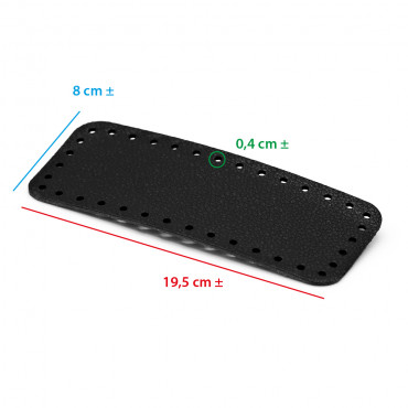 Fondo borsa Square Nero 19x8 buccerellato | Tessiland