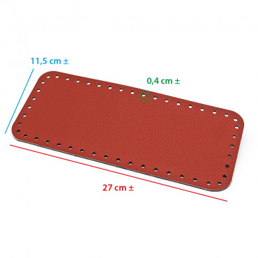 Base Bolso Square Rojo 27x11 Texturizado | Tessiland