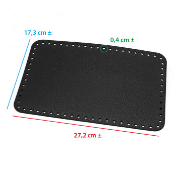 Fondo borsa Square Nero 27x17 buccerellato | Tessiland